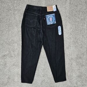 Vintage 90s Levis 550 Womens Jeans Black Tapered Leg Deadstock NWT Size 16 Short
